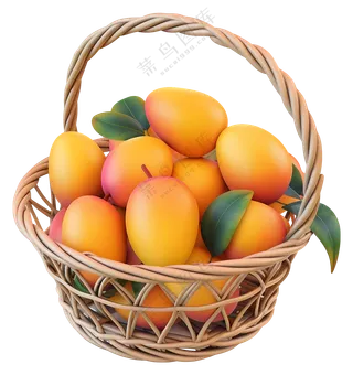 篮子里的新鲜芒果