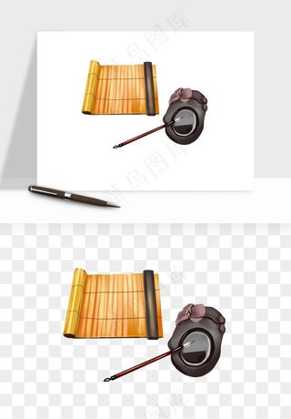 笔墨纸砚文房四宝png免抠