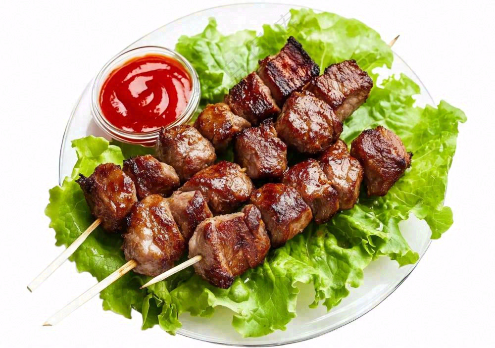 烤肉烤串青菜美食免抠