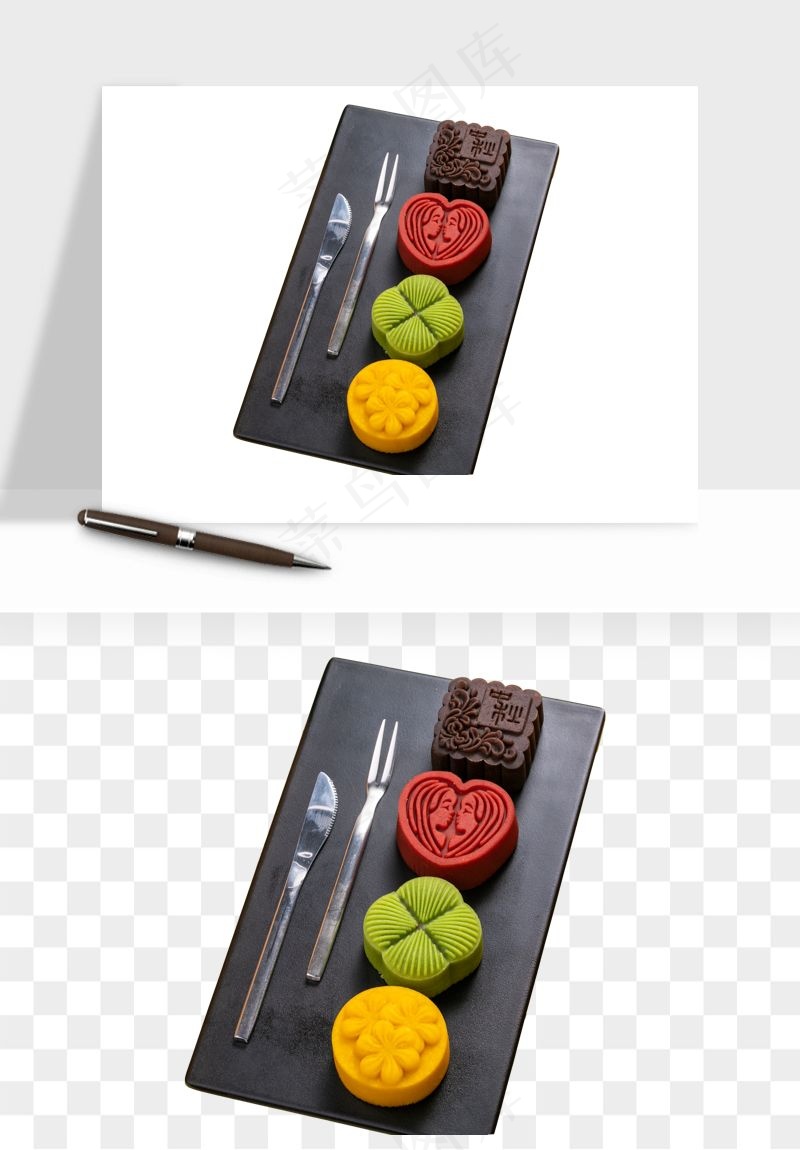 中秋月饼实物png免抠