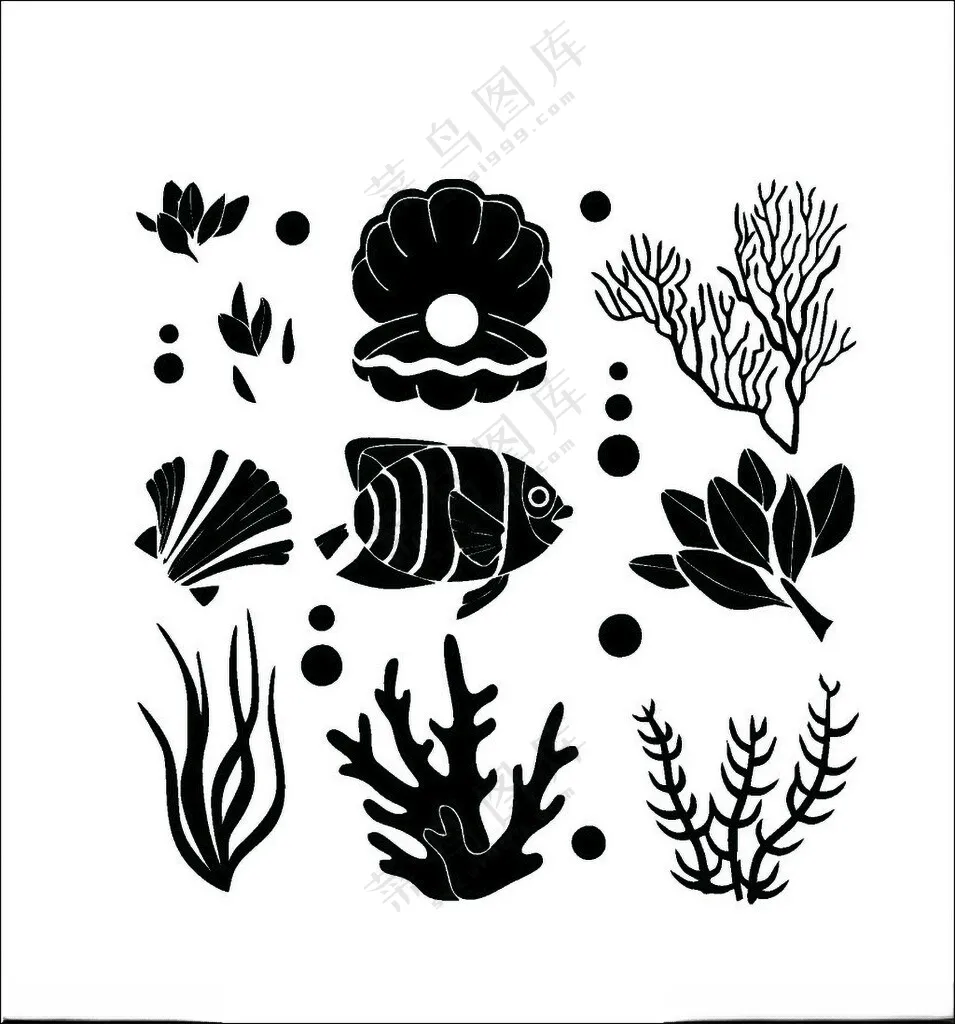 海洋生物剪影鲨鱼剪影其他图标