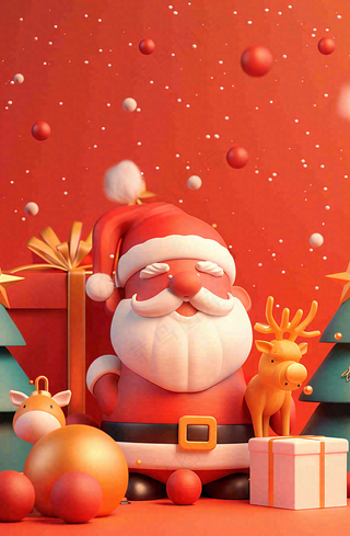 圣诞节卡通插画背景