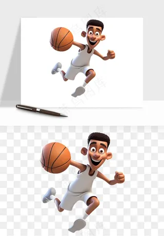 立体篮球人物png免抠