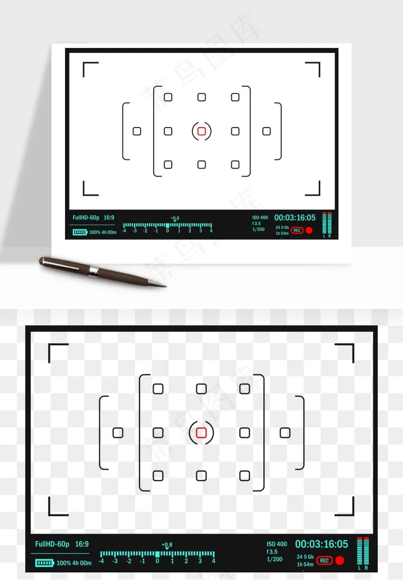 相机取景框屏幕边框png免抠