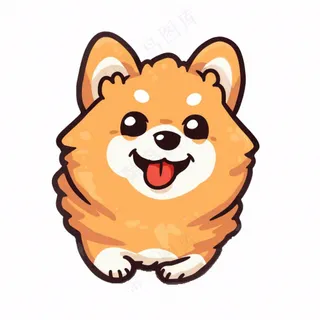 小狗宠物动物卡通插画免抠