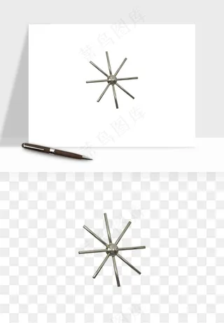 立体潮流金属质感小装饰png免抠