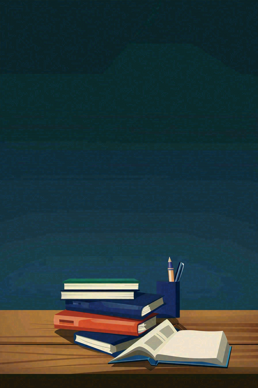书桌课桌书本知识教师节插画背景
