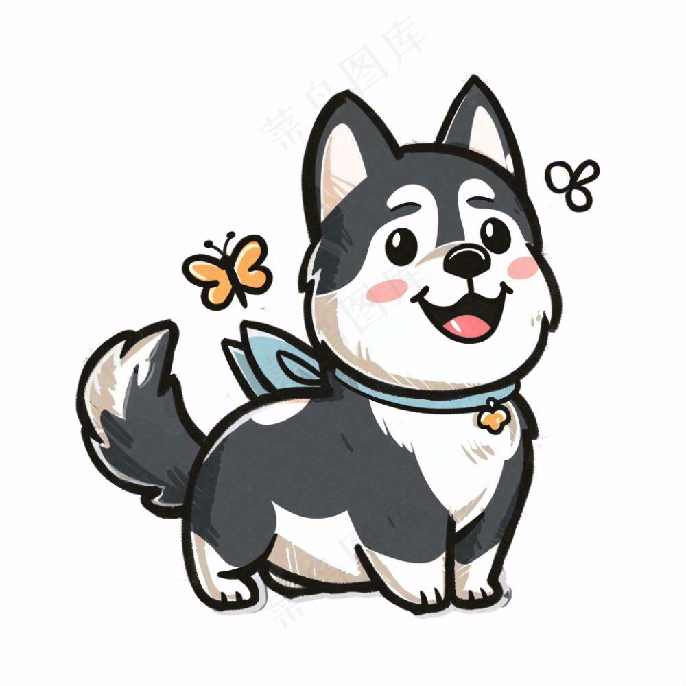 小狗宠物动物卡通插画免抠