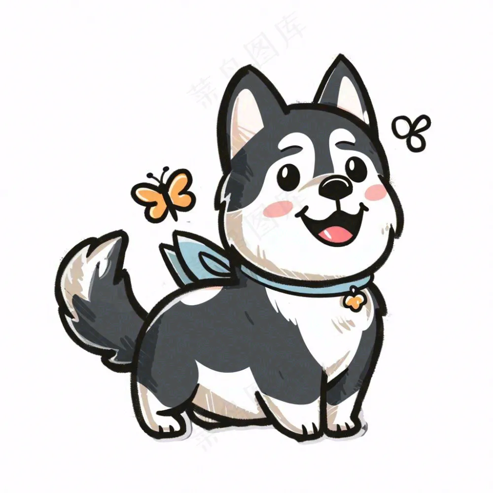小狗宠物动物卡通插画免抠