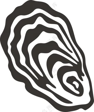 生蚝蚵仔黑白线稿手绘