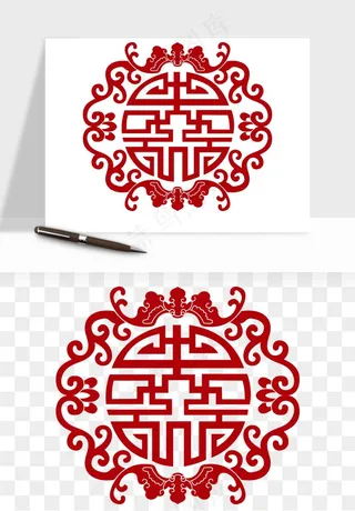 传统窗花剪纸图案png免抠