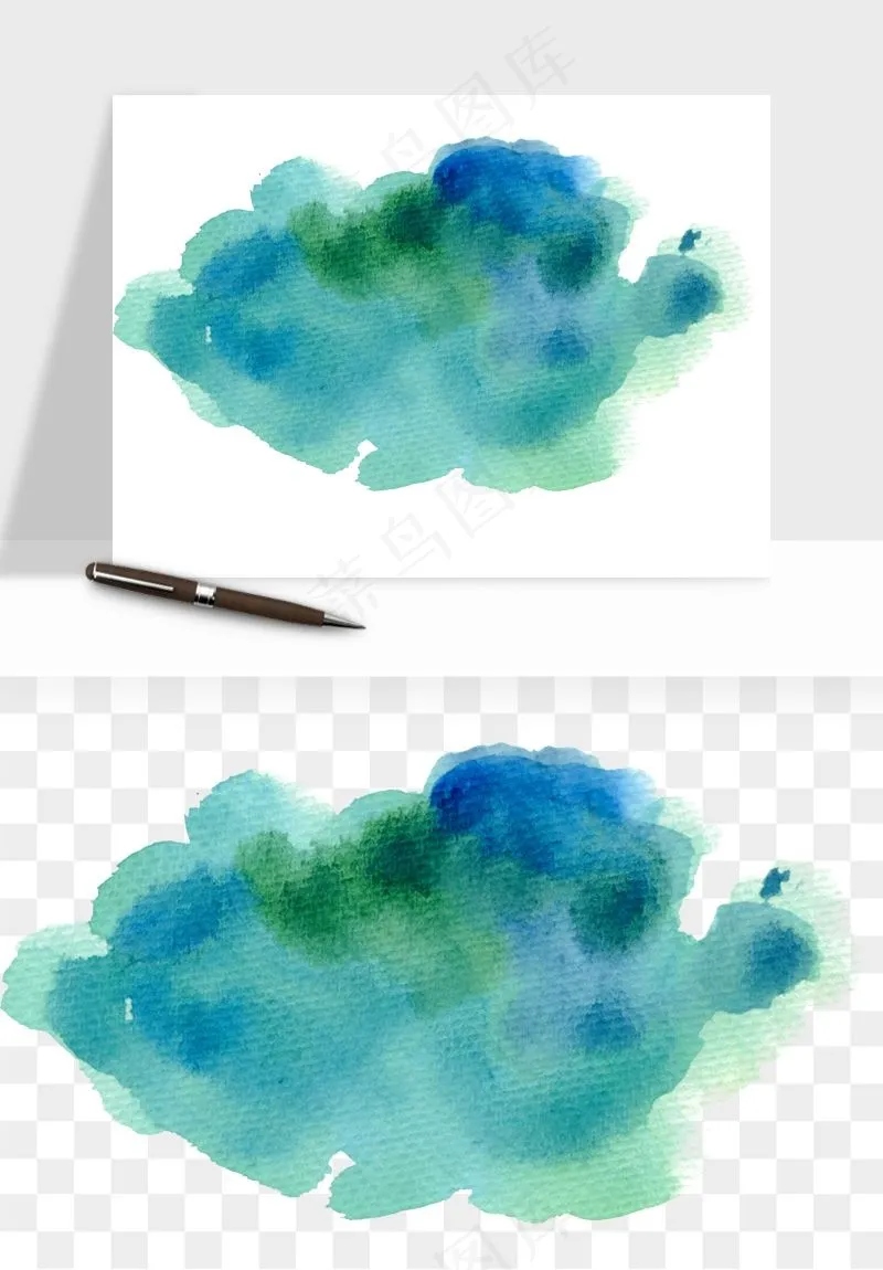 水彩泼墨涂鸦墨迹元素png免抠