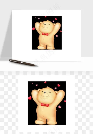 手绘小熊矢量png免抠