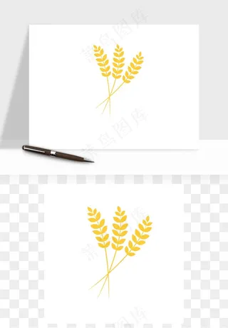 手绘麦穗稻穗麦秆矢量png免抠
