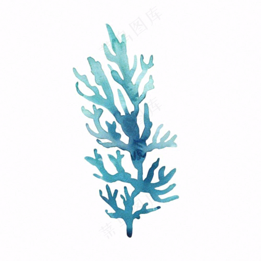 海洋海藻珊瑚植物卡通插画免抠