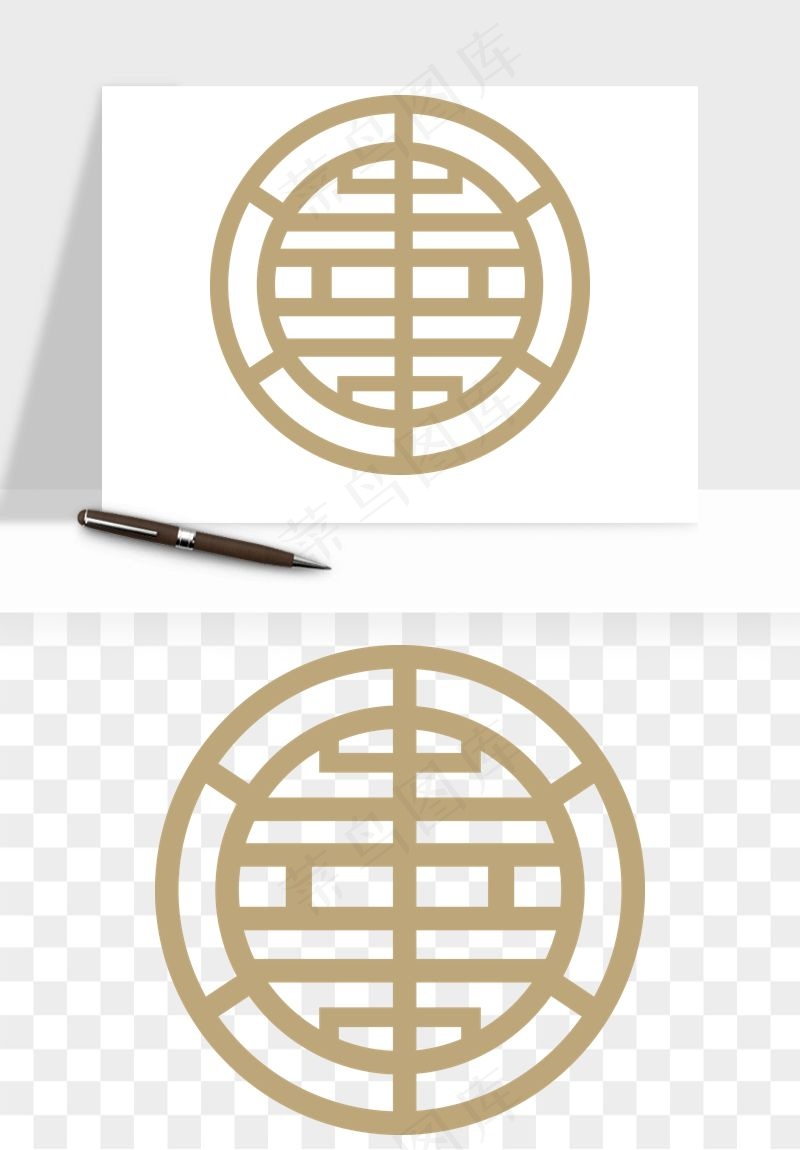 中式镂空古典图案png免抠