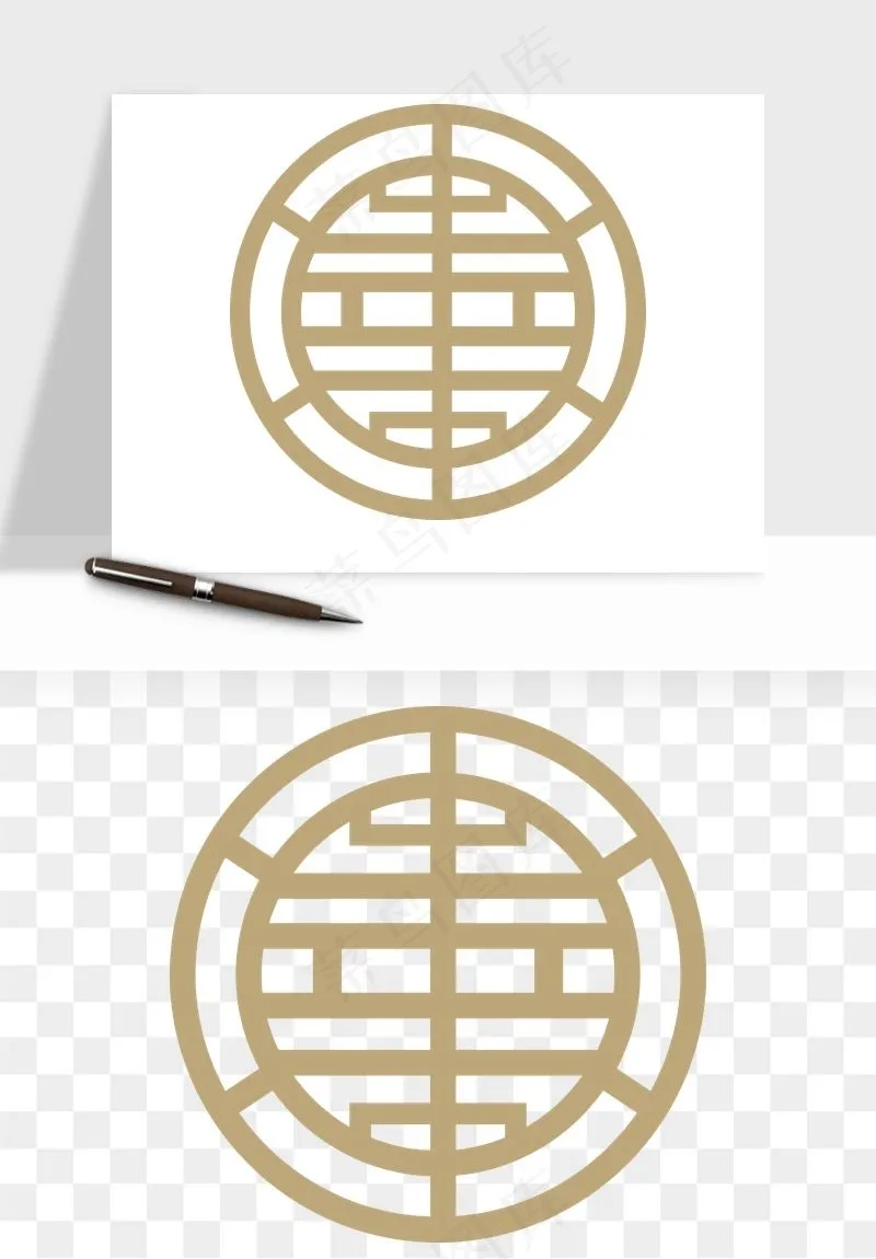 中式镂空古典图案png免抠