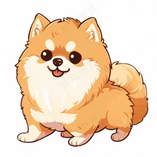 小狗宠物动物卡通插画免抠