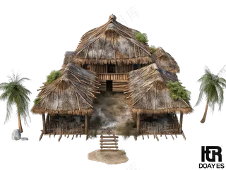 png免抠古代木构临时建筑