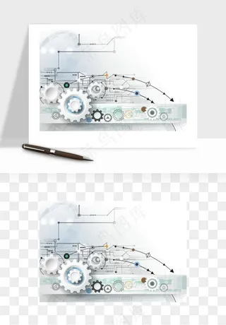 商务科技齿轮组矢量png免抠
