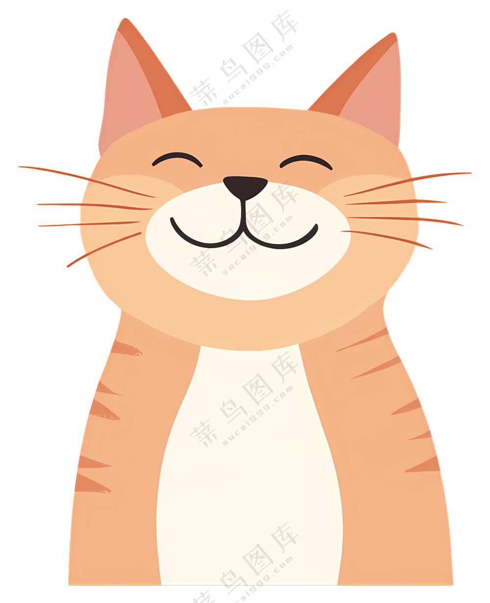 快乐橙色卡通猫