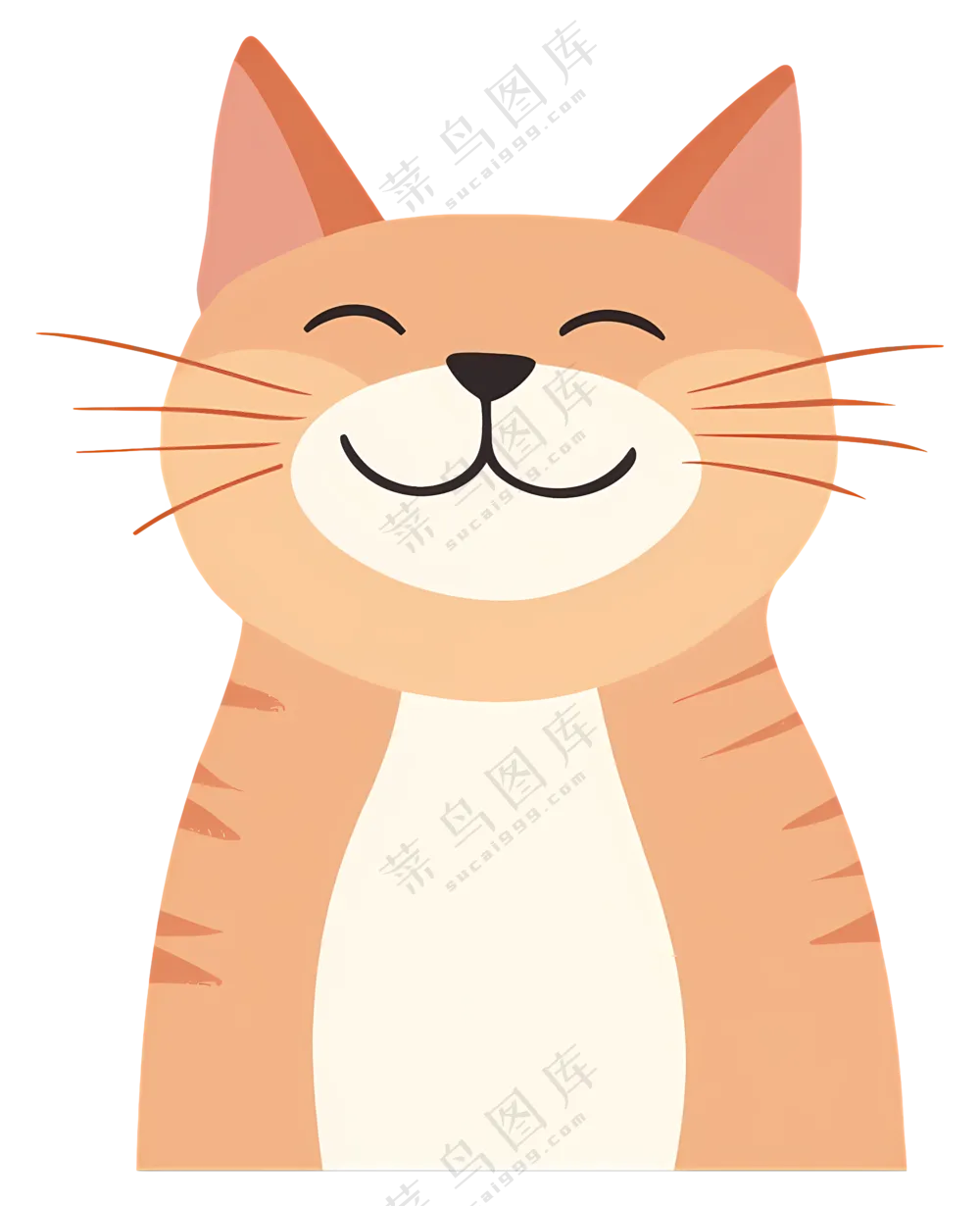 快乐橙色卡通猫