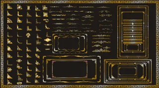 矢量花纹边框素材