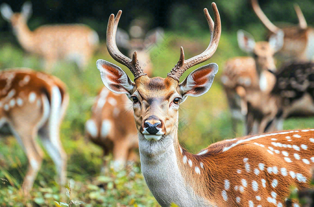 鹿动物山间草原的鹿摄影图