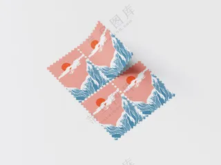 文创贴纸邮票样机-01