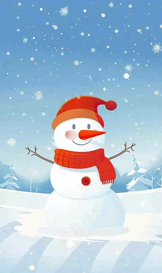 冬天白雪覆盖寒冷唯美雪景大寒插画背景