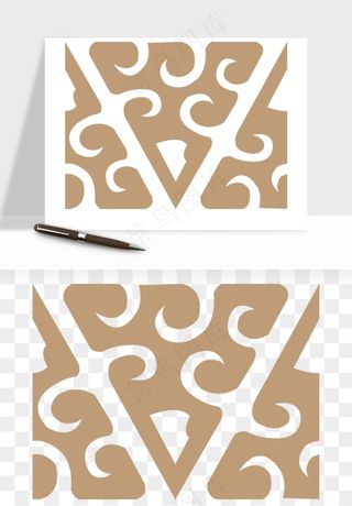 中式边框花纹图案png免抠