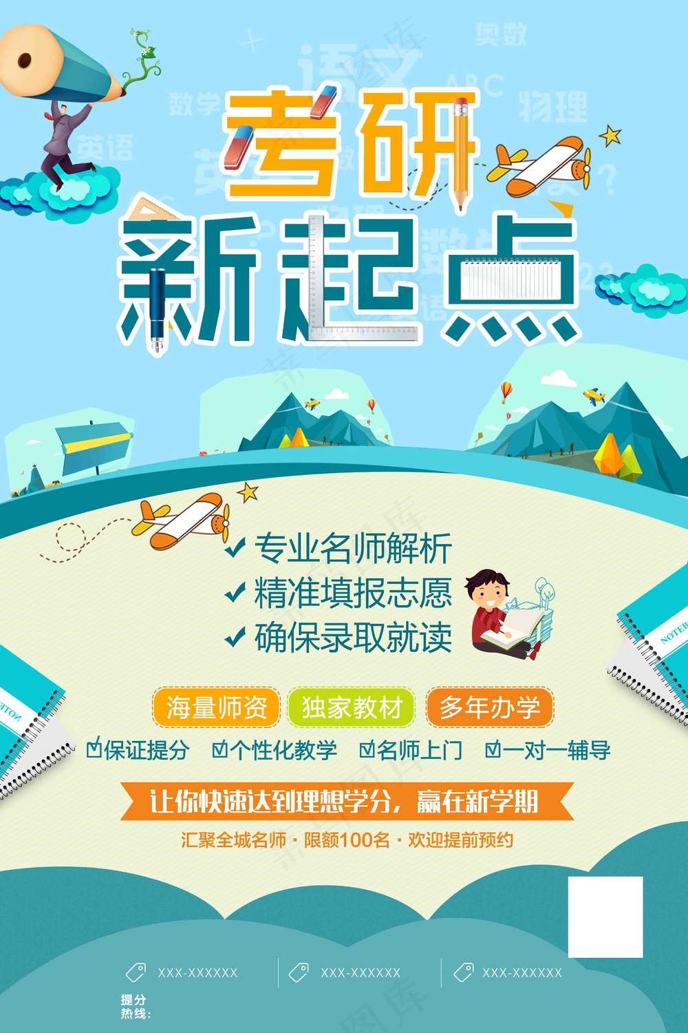 考研新起点培训辅导招生海报