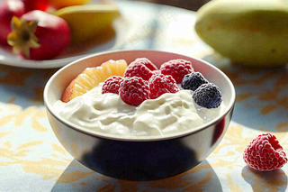 水果酸奶下午茶饮品摄影图