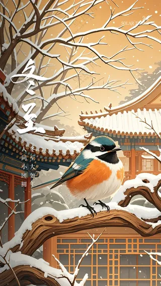 冬至节气简约大气节日唯美海报