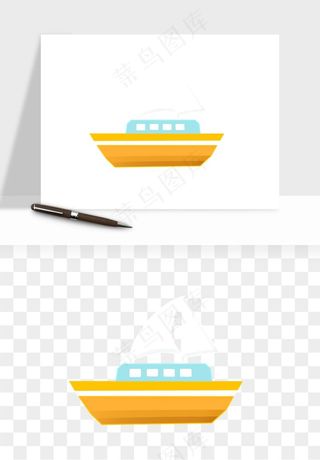 手绘航行帆船png免抠