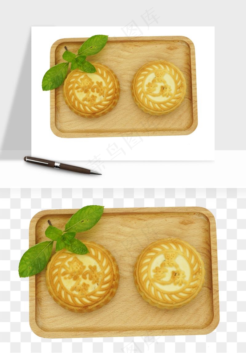 中秋月饼实物png免抠