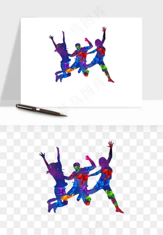 毕业季同学青春人物剪影png免抠