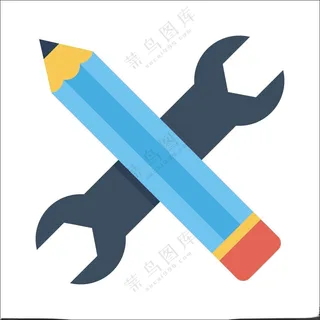 笔 开口扳手笔标志图标