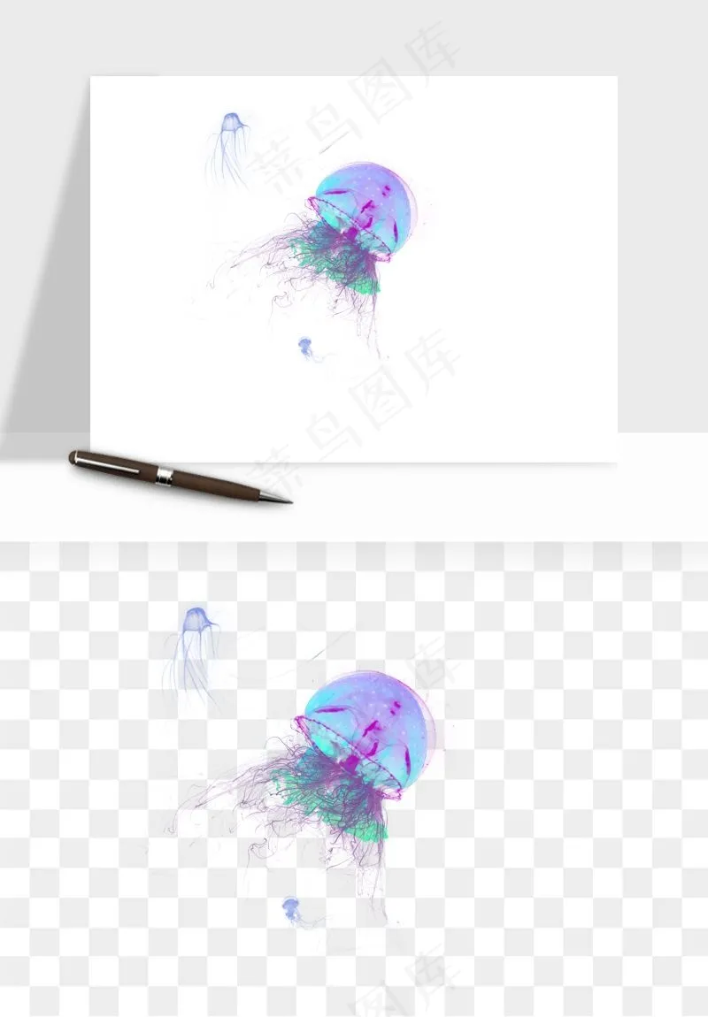 水母章鱼海底生物png免抠图