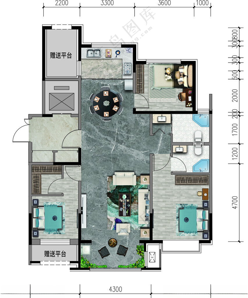 户型渲染宣传折页PSD