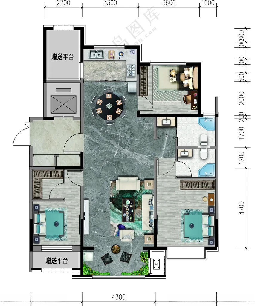 户型渲染宣传折页PSD