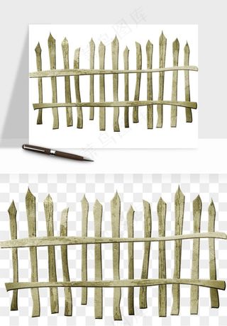 手绘围栏护栏栅栏png免抠