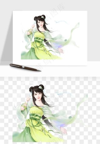 古风美人女子背影png免抠