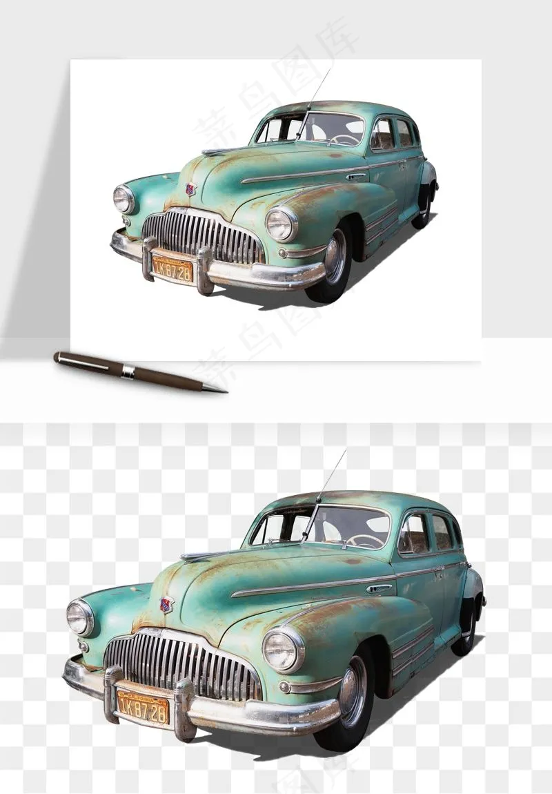 复古汽车交通工具png免抠