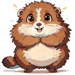 可爱土黄色卡通小胖熊免抠图