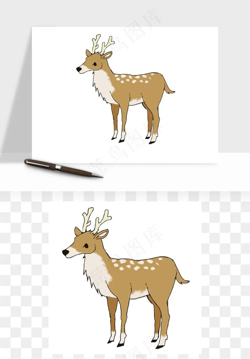 梅花鹿小鹿矢量