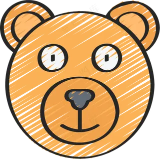 黄色小熊头像 铅笔手绘图标icon