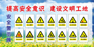安全警示牌当心宣传海报宣传手册