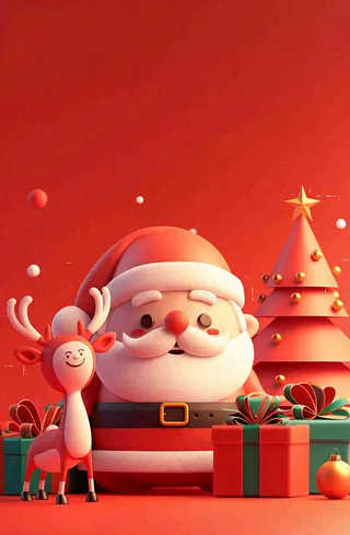 圣诞节卡通插画背景