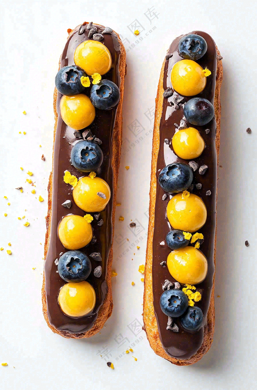 巧克力面包蛋糕美食摄影图